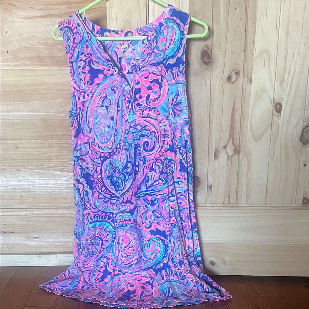 Lilly Pulitzer Pink and Blue Paisley Dress